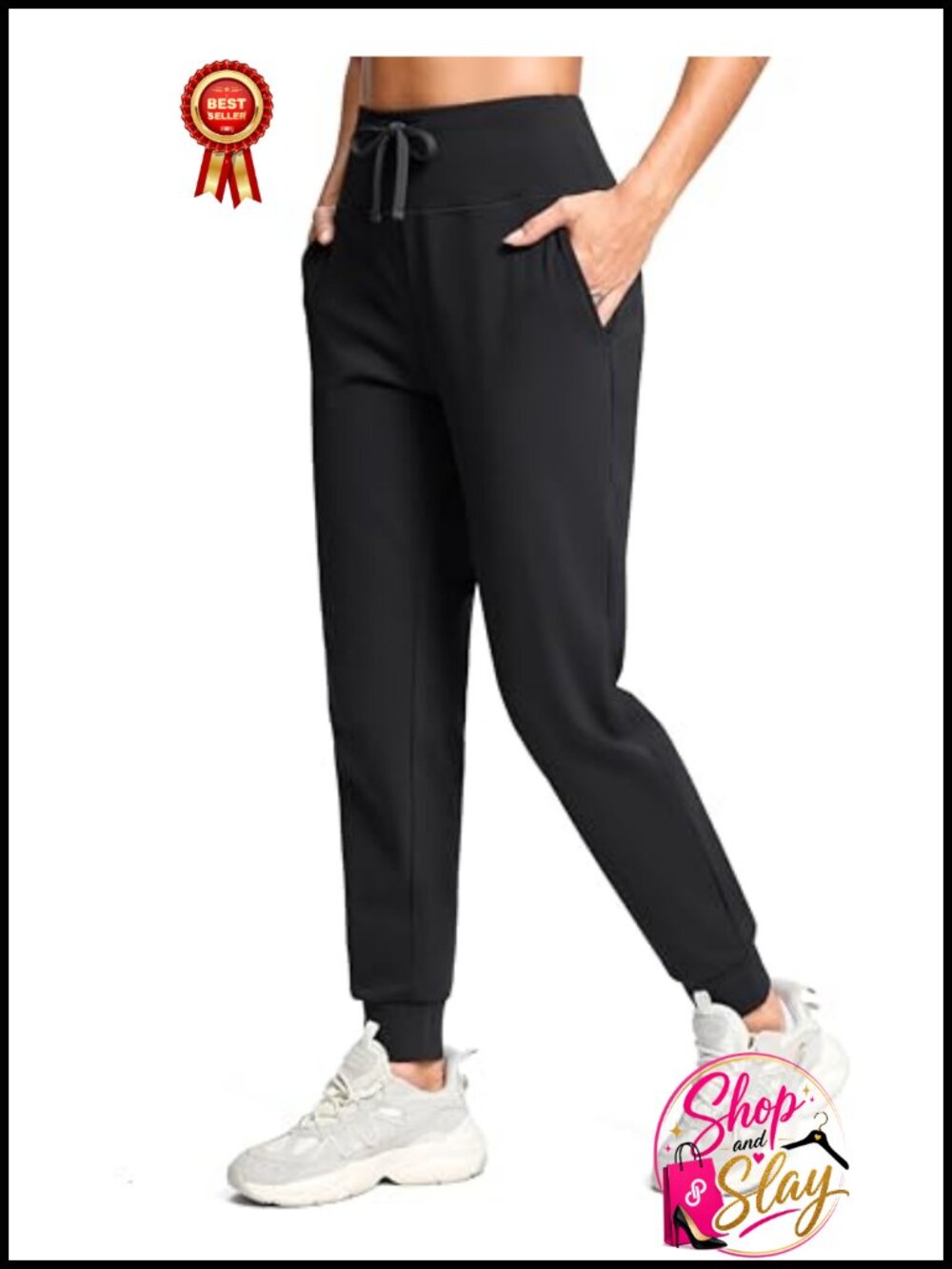 Fleece Lined Joggers Water Resistant Thermal Sweatpants Tapered Leg